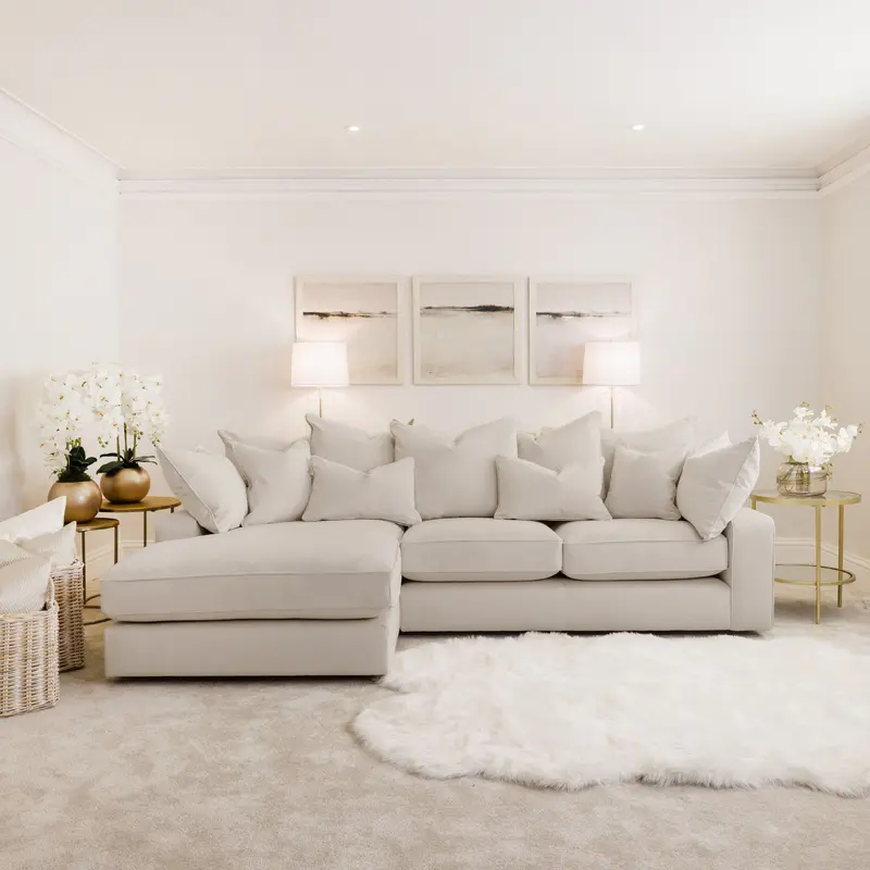 Victoria Silver Pillow Back Sofa Range