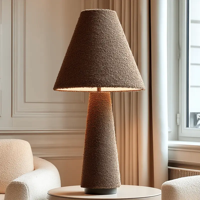 Zaylee Luxury Brown Boucle Table Lamp