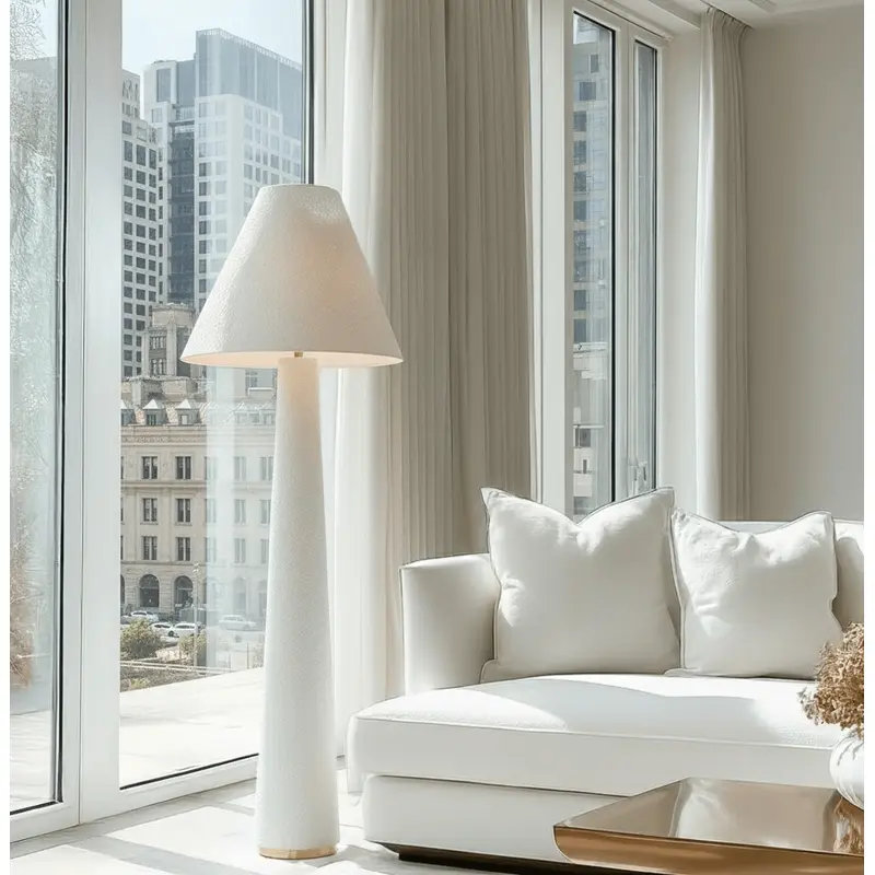 Zaylee Luxury Cream Boucle Floor Lamp