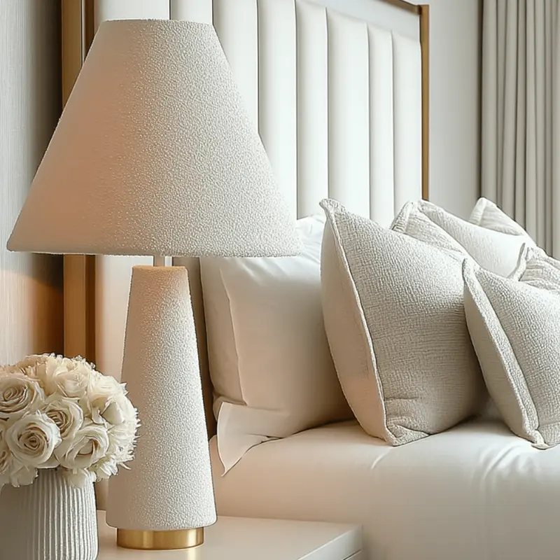 Zaylee Luxury Cream Boucle Table Lamp