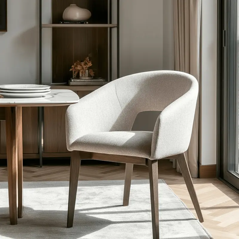 Zeva Latte Textured Fabric Dining Chair