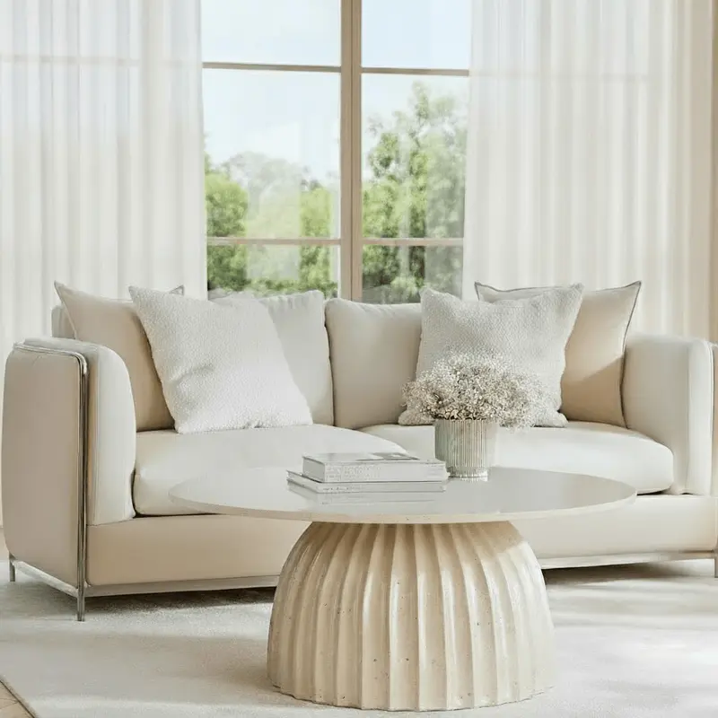 Zuzana Beige Round Coffee Table
