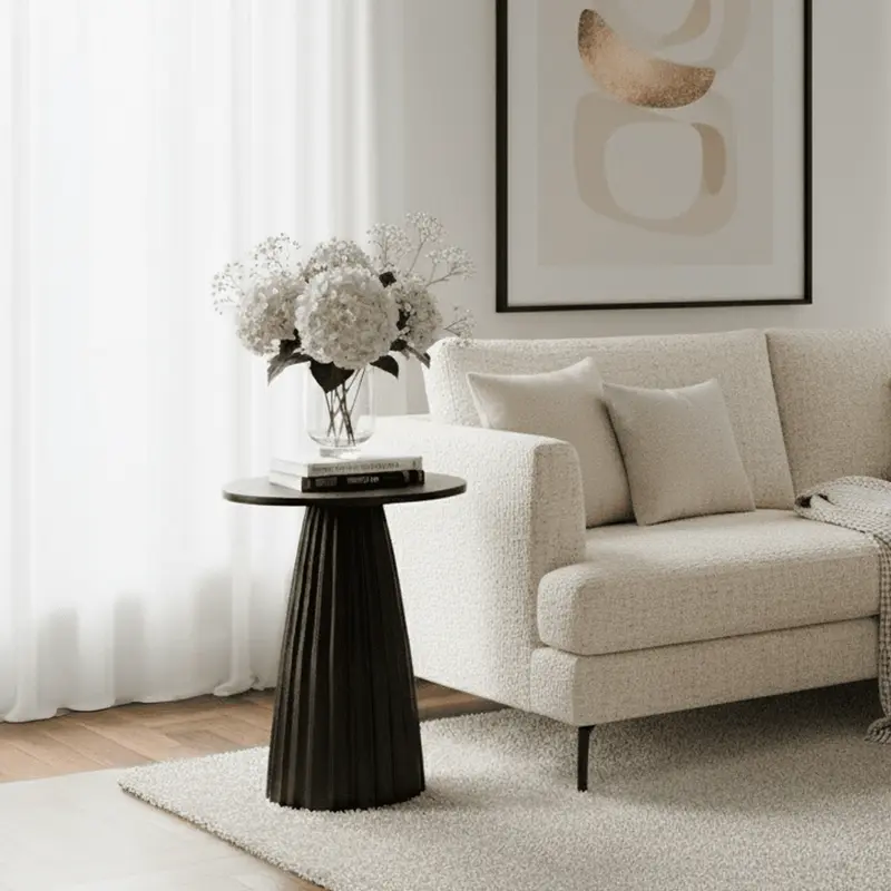 Zuzana Dark Brown Round Side Table