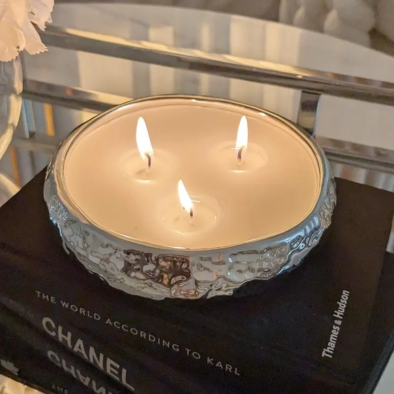 Aeolian 3 Wick Silver Scented Candle