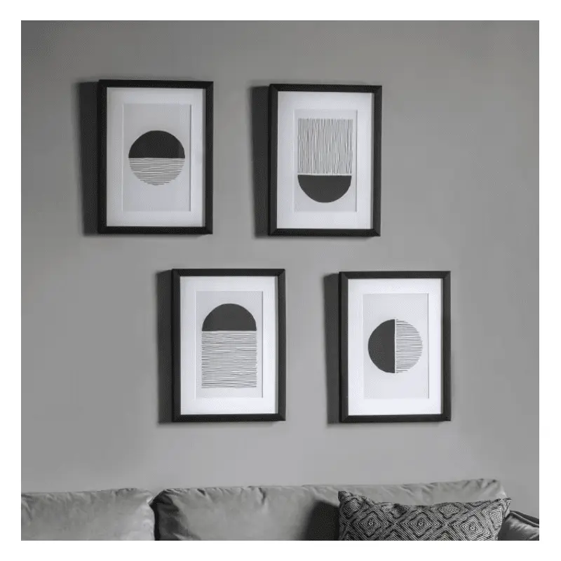 Cici Set of 4 Framed Monochrome Wall Art - 30 x 40cm
