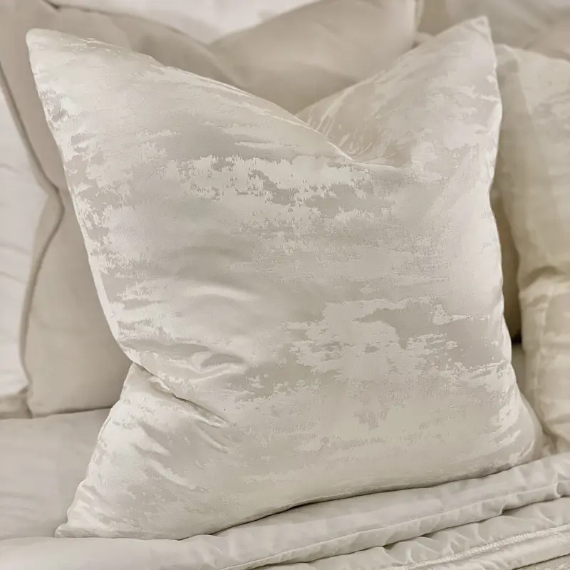 Hailes Pearl Satin Marble Effect Cushion - 50 x 50cm