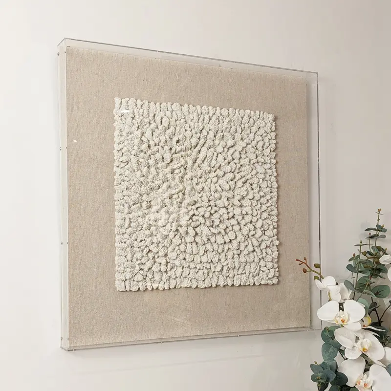 Idyllic Neutral Coral Boxed Wall Art - 60x60cm