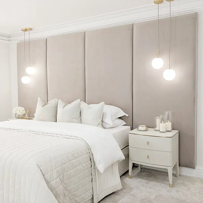 Mink Velvet Double Width Wall Hanging Headboard Panel - 90cm