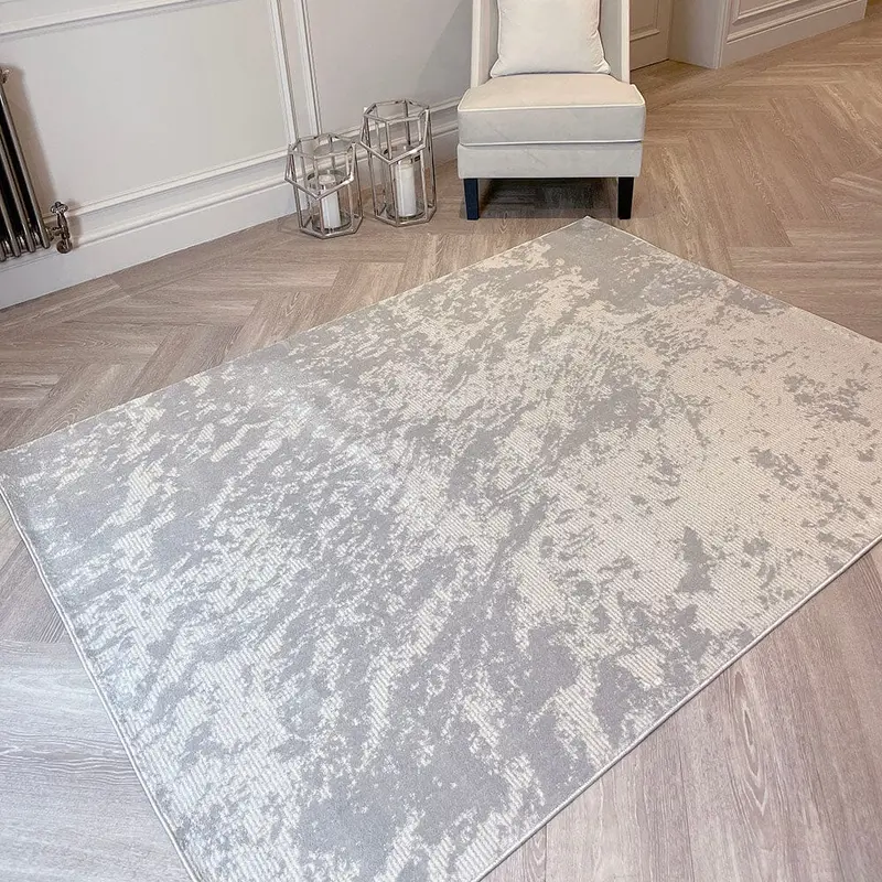 Montane Ivory & Grey Marble Effect Rug