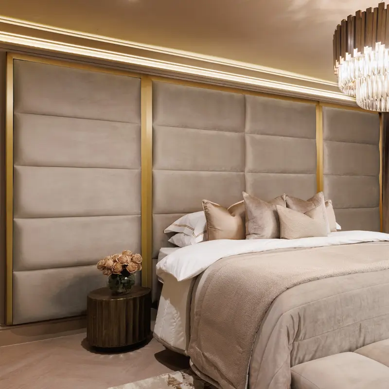 Praline Luxury Velvet & Gold Chocolate Box Headboard with Wings