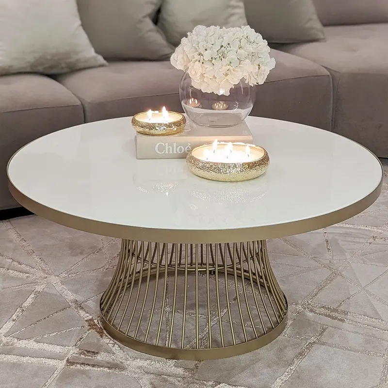 Rothbury Champagne & White Round Coffee Table