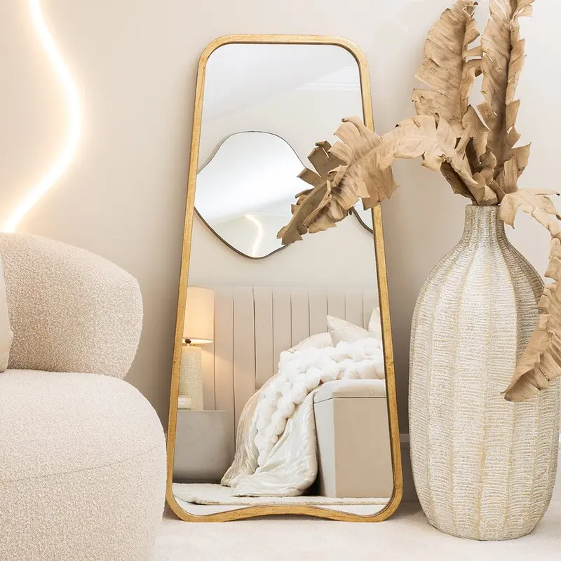 Tesora Gold Curved Leaner Mirror - 123cm