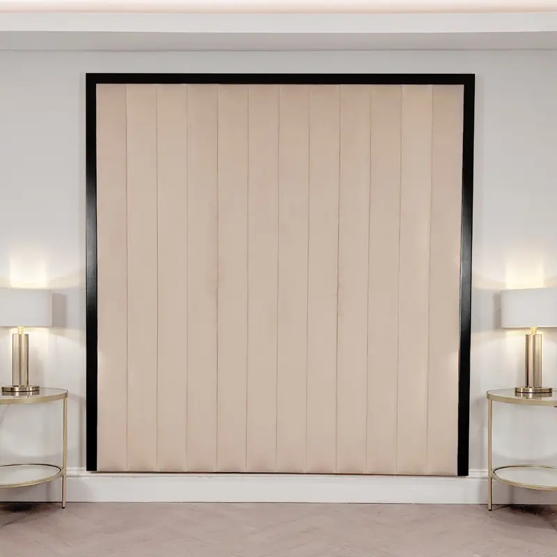 Valentina Champagne & Black Channelled Headboard