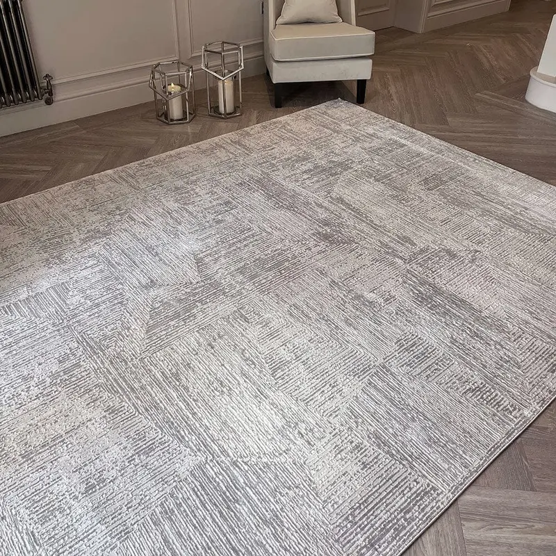 Alexis Silver & Grey Abstract Patterned Rug