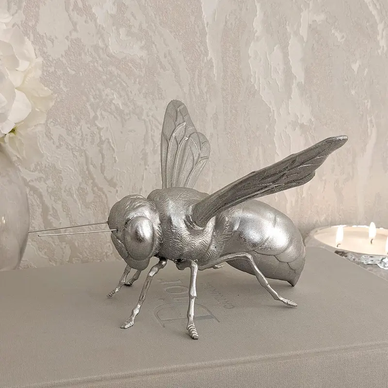 Decorative Silver Bee Ornament