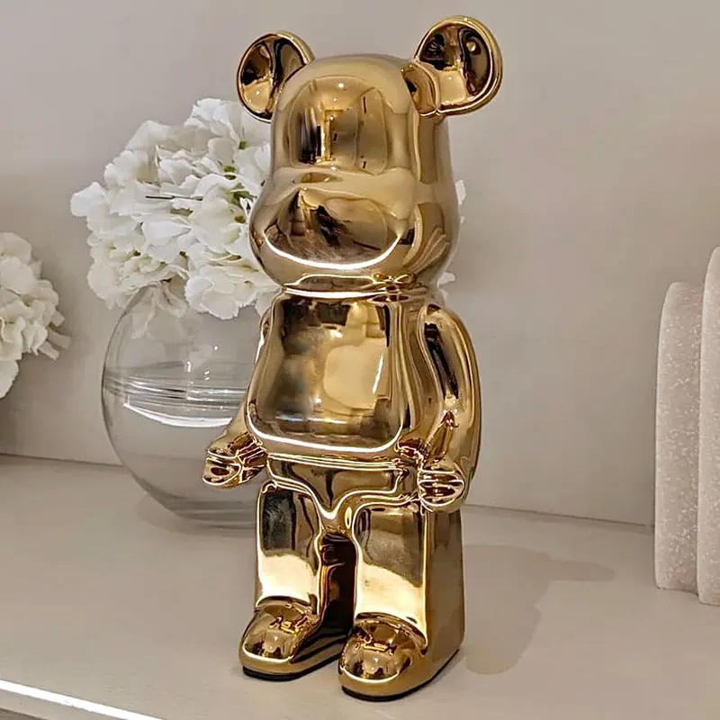 Gold Pearlescent Standing Bear Ornament