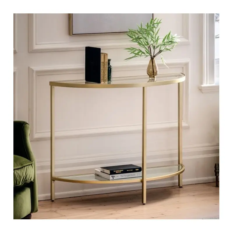 Hamilton Champagne Metal Console Table