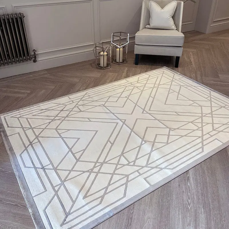 Hartley Taupe & Warm Grey Geometric Patterned Rug
