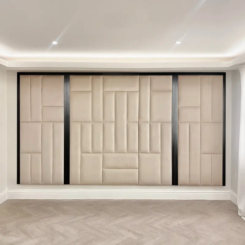 Kensington Mink & Black Premium Abstract Headboard with Wings