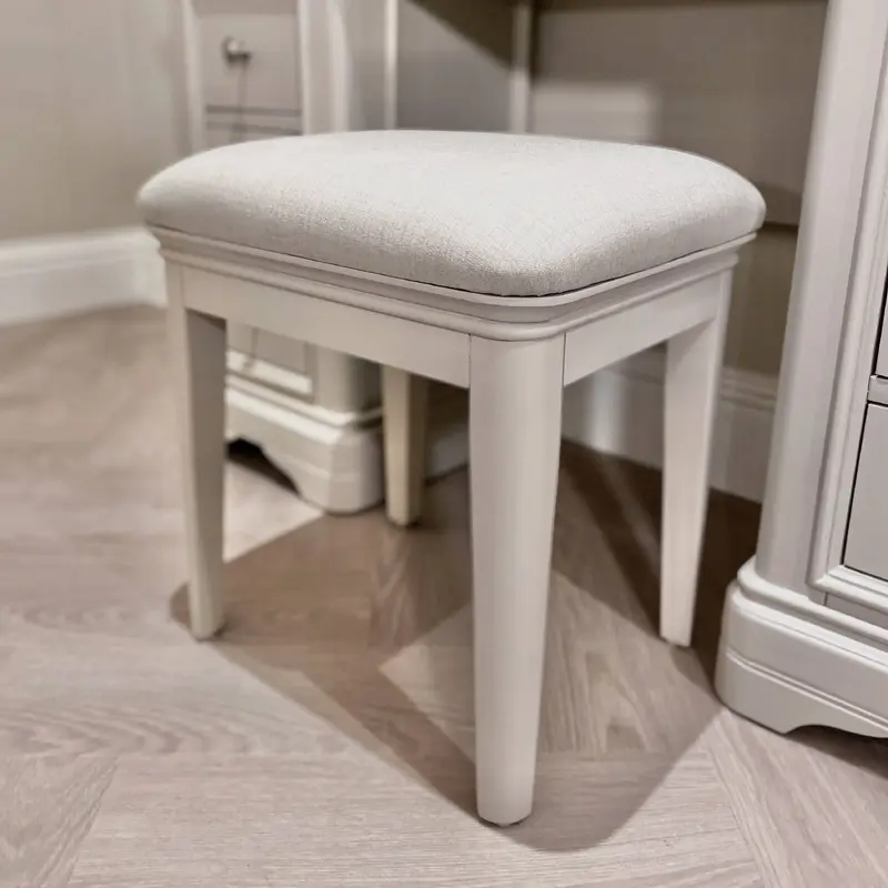 Louvre Taupe Upholstered Stool