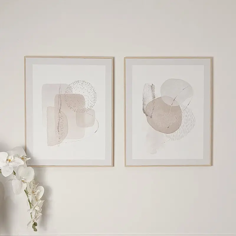 Marina Abstract Print Framed Canvas Wall Art - Set of 2