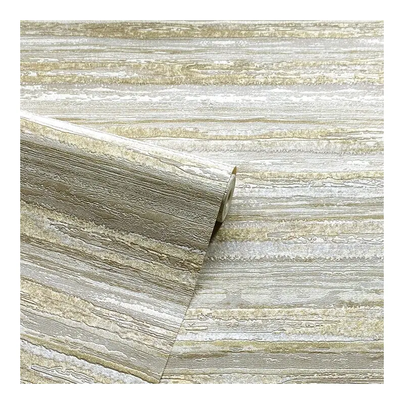 Nadia Cream & Gold Vinyl Wallpaper