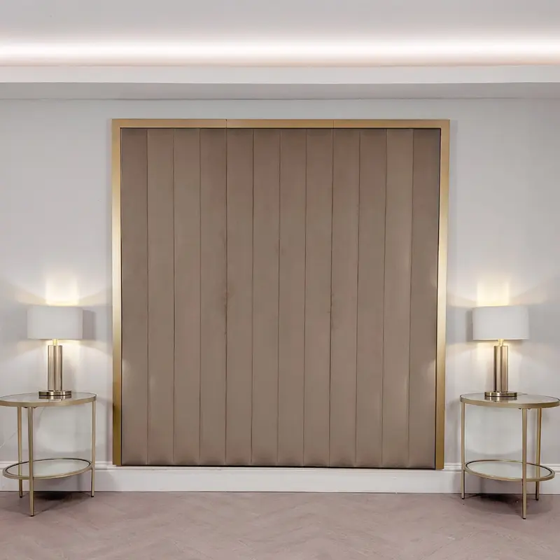 Valentina Truffle & Gold Channelled Headboard