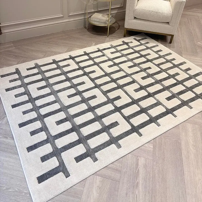 Westborne Cream & Black Patterned Rug