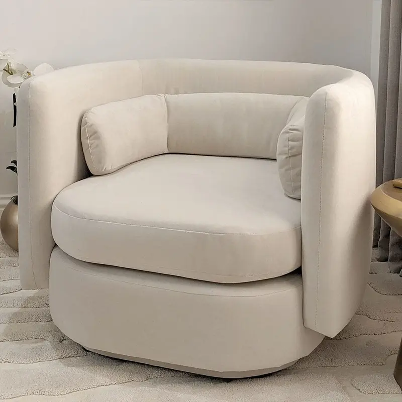 Chicago Cream Velvet Curved Back Accent Chair