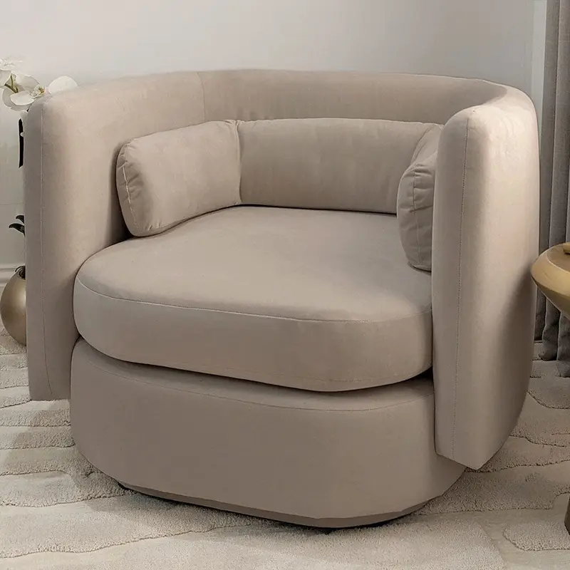 Chicago Mink Velvet Curved Back Accent Chair