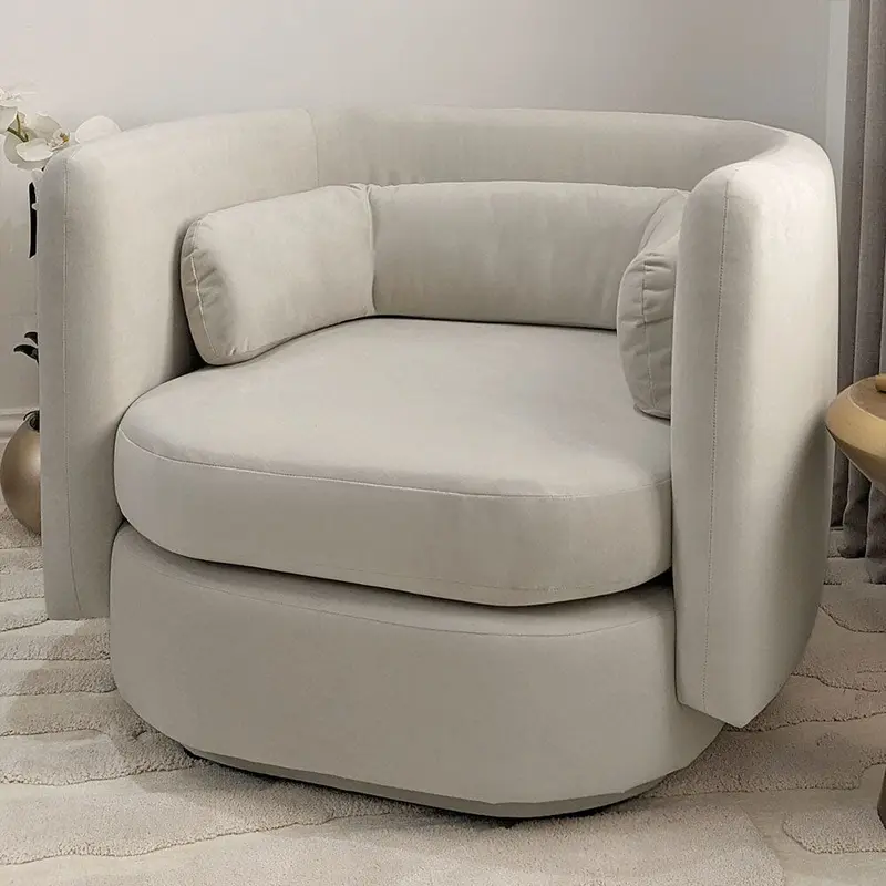 Chicago Smoke Grey Velvet Curved Back Accent Chair