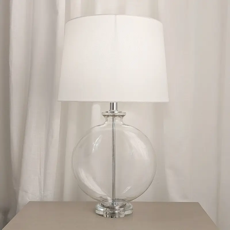 Hiero Glass & Silver Table Lamp