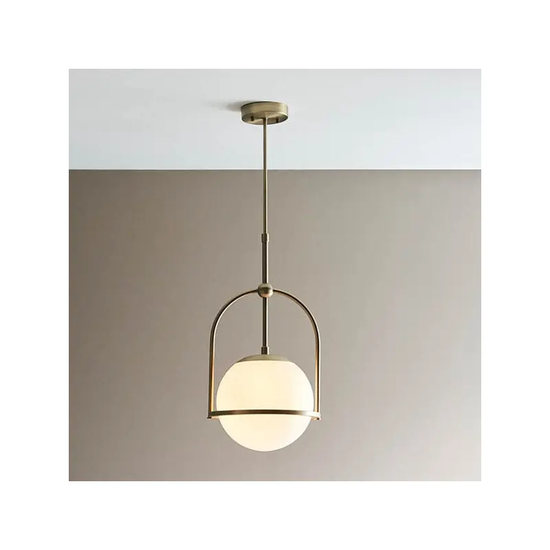 Kaia Gold Pendant Ceiling Light with Opal Glass