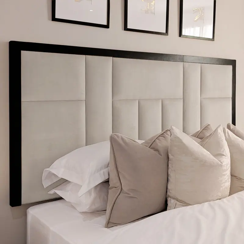 Kensington Cream Premium Half Height Headboard with Wooden Frame