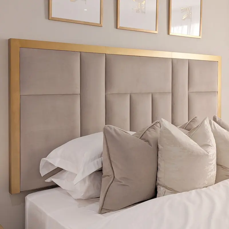 Kensington Mink & Gold Premium Abstract Half Height Headboard