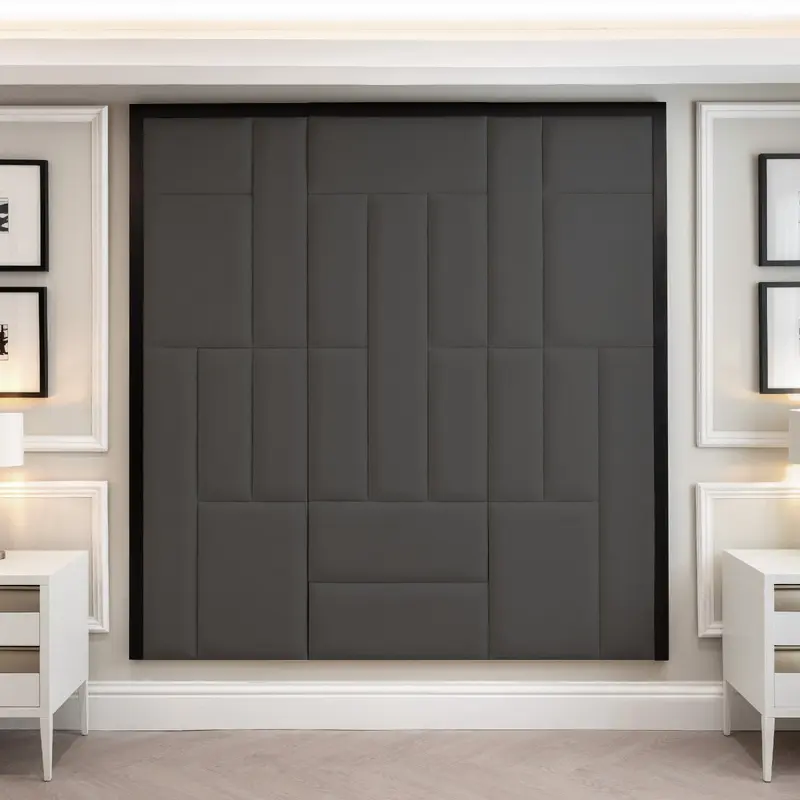 Kensington Shadow Grey & Black Premium Abstract Headboard