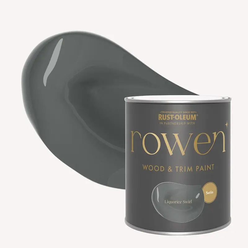 Liquorice Swirl Dark Grey Satin Wood & Trim Paint - 750ml
