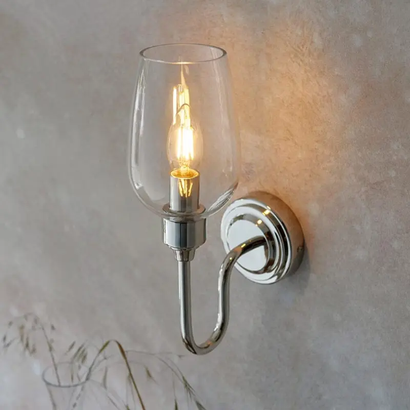 Ridgeton Nickel & Glass Wall Light