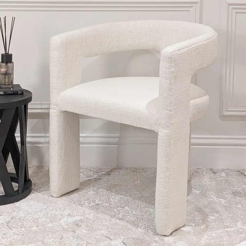 Samira Cream Curved Accent Chair