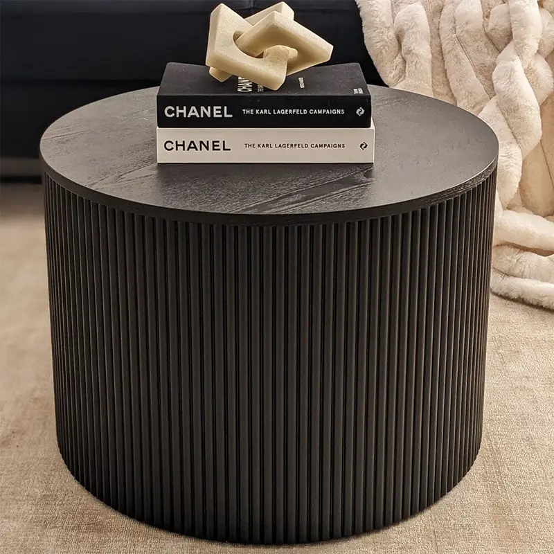 Tisbury Black Round Wooden Coffee Table