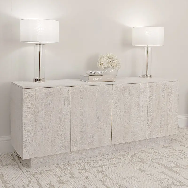 Zenica Luxury Whitewash 4 Door Sideboard