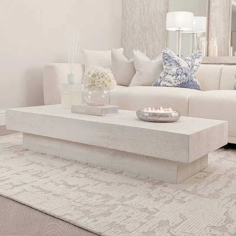 Zenica Luxury Whitewash Coffee Table