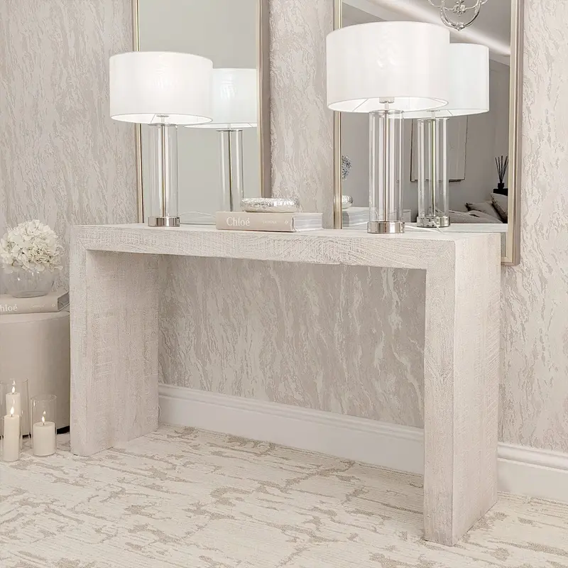 Zenica Luxury Whitewash Console Table