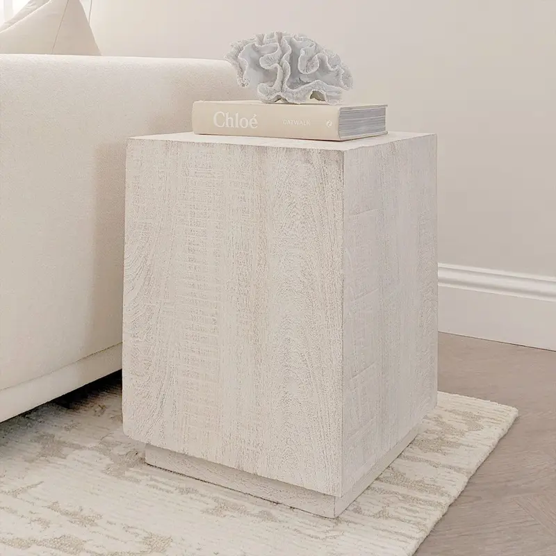 Zenica Luxury Whitewash Side Table