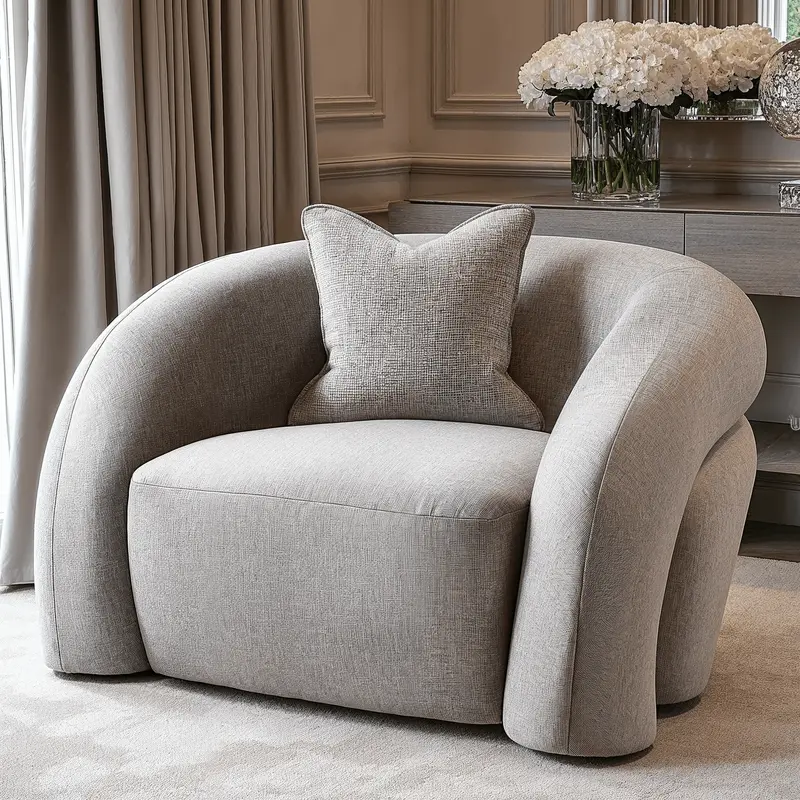 Amreli Curved Grey Snug Chair