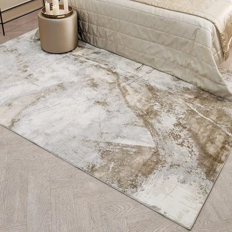 Biscotti Luxury Abstract Cream & Mink Metallic Rug