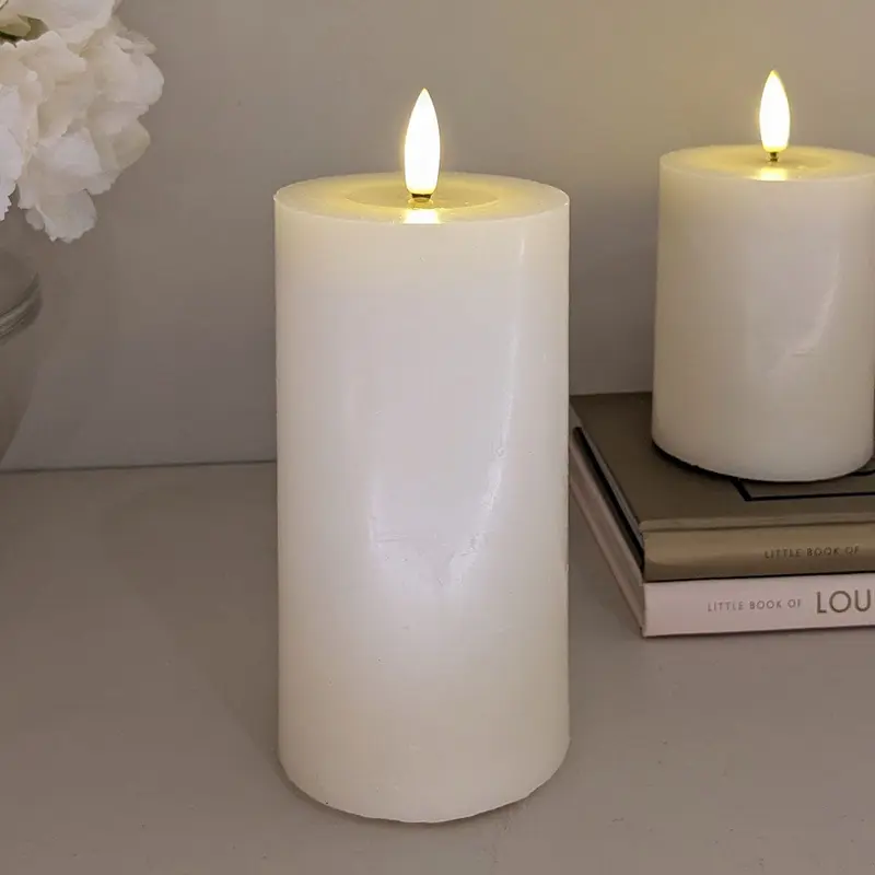 Cream Realistic LED Candle - 15cm
