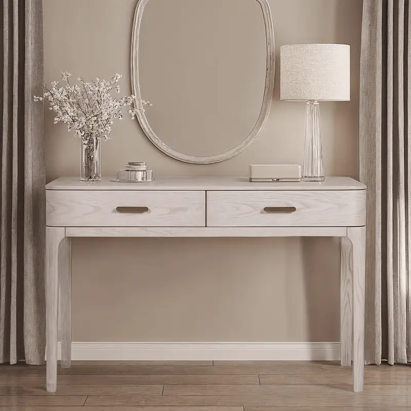 Dahlia Lightwash Wood Veneer 2 Drawer Dressing Table