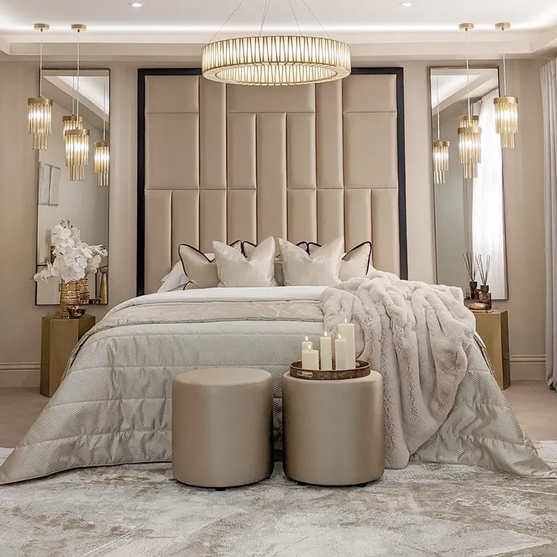 Kensington Serena Hazel Satin Premium Headboard with Black Frame