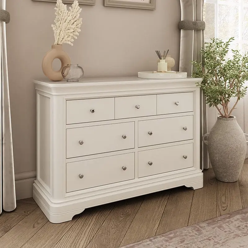 Louvre White Wooden 7 Drawer Chest